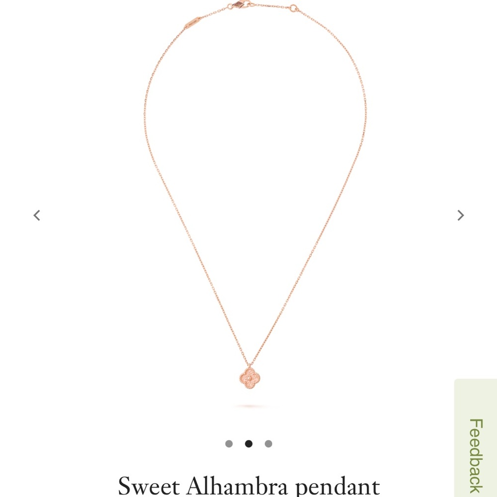 AUTHENTIC! Van Cleef & Arpels Sweet Alhambra Pendant Necklace - Rose Gold